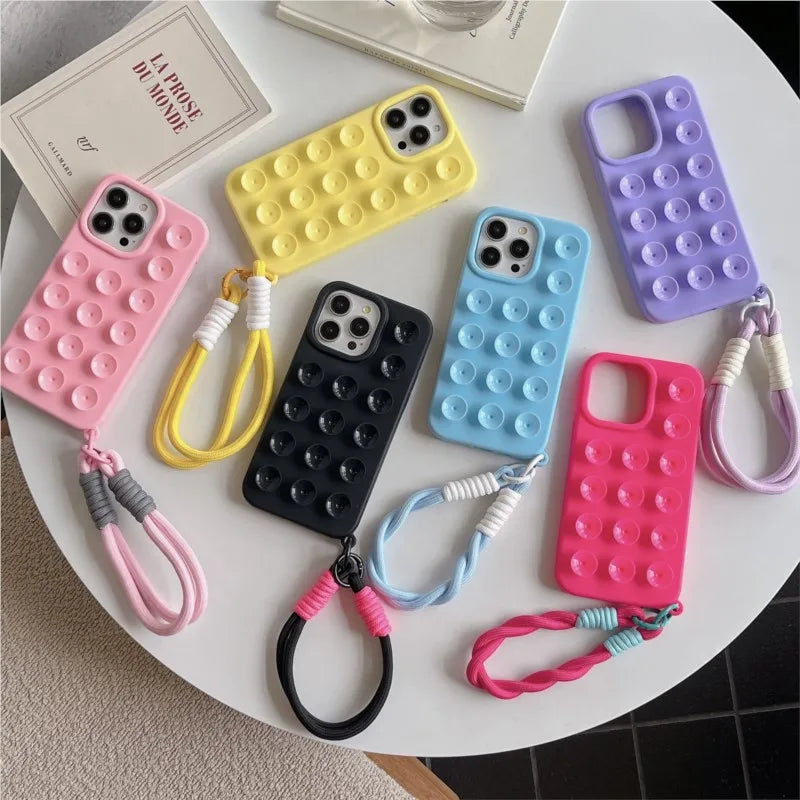 Coque Ventouse IDOCASE – Silicone Colorée pour iPhone