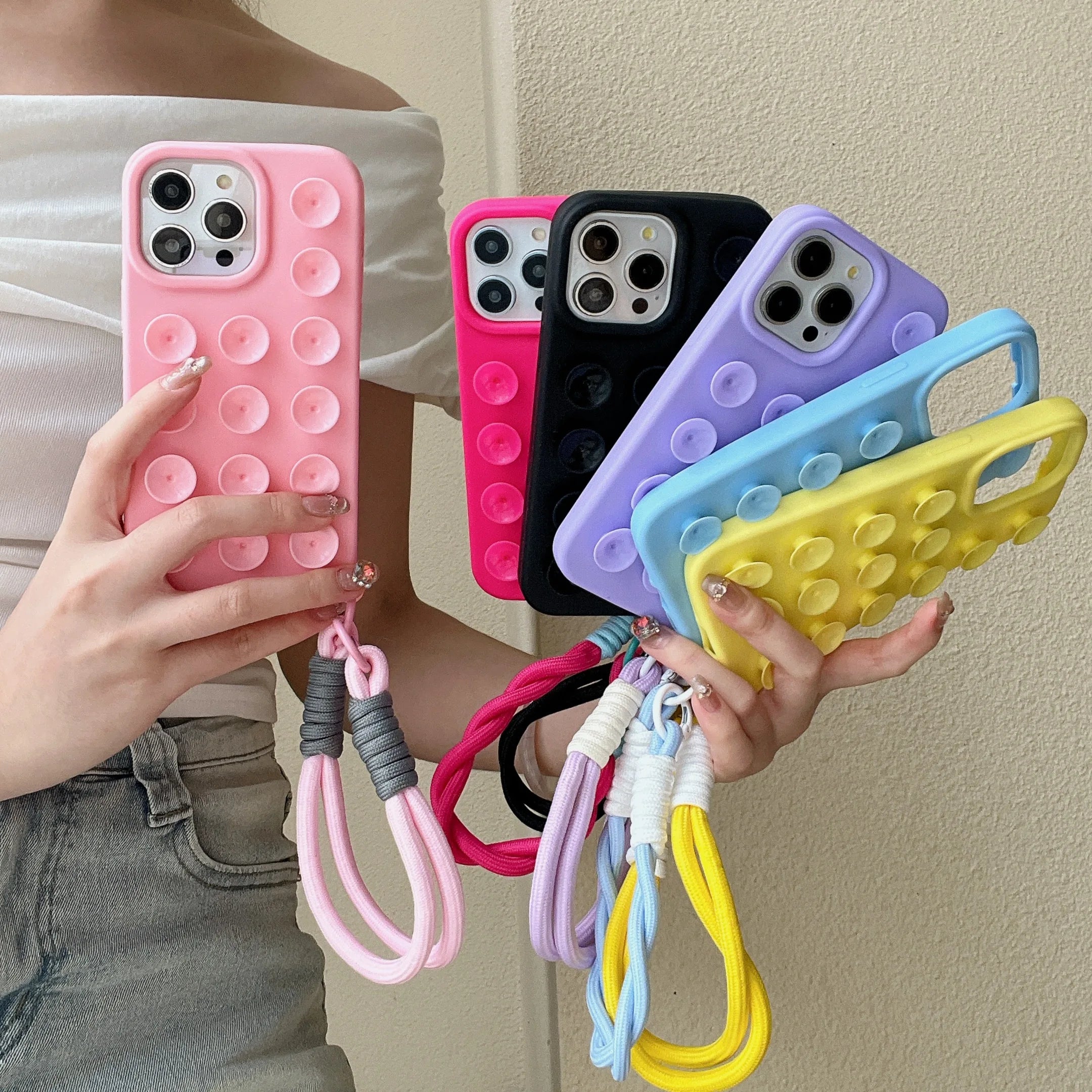 Coque Ventouse IDOCASE – Silicone Colorée pour iPhone