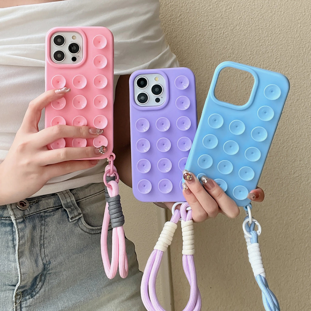 Coque Ventouse IDOCASE – Silicone Colorée pour iPhone