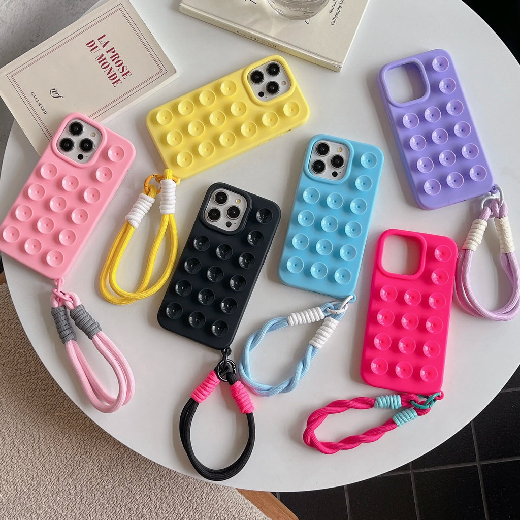 Coque Ventouse IDOCASE – Silicone Colorée pour iPhone